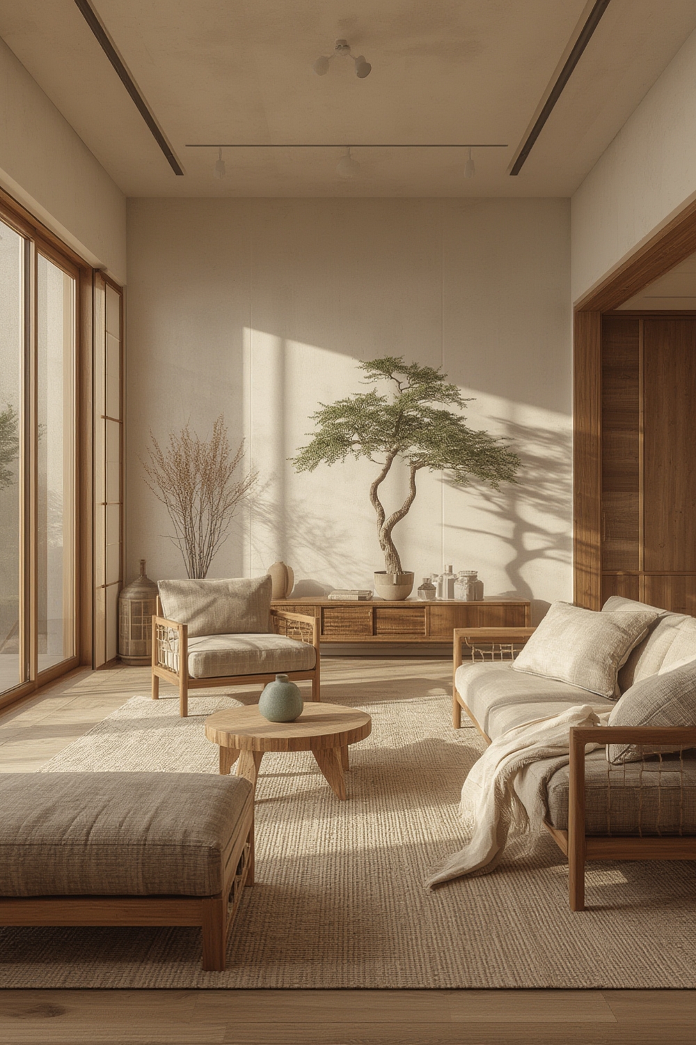 Japandi living room decor - Illustration 1